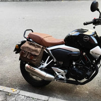 HKM-614355 Large Capacity Motorcycle Side Bag Thickened Canvas Luggage with Zipper Closure