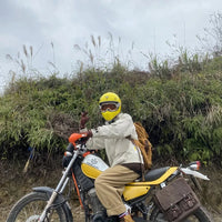 HKM-614355 Large Capacity Motorcycle Side Bag Thickened Canvas Luggage with Zipper Closure