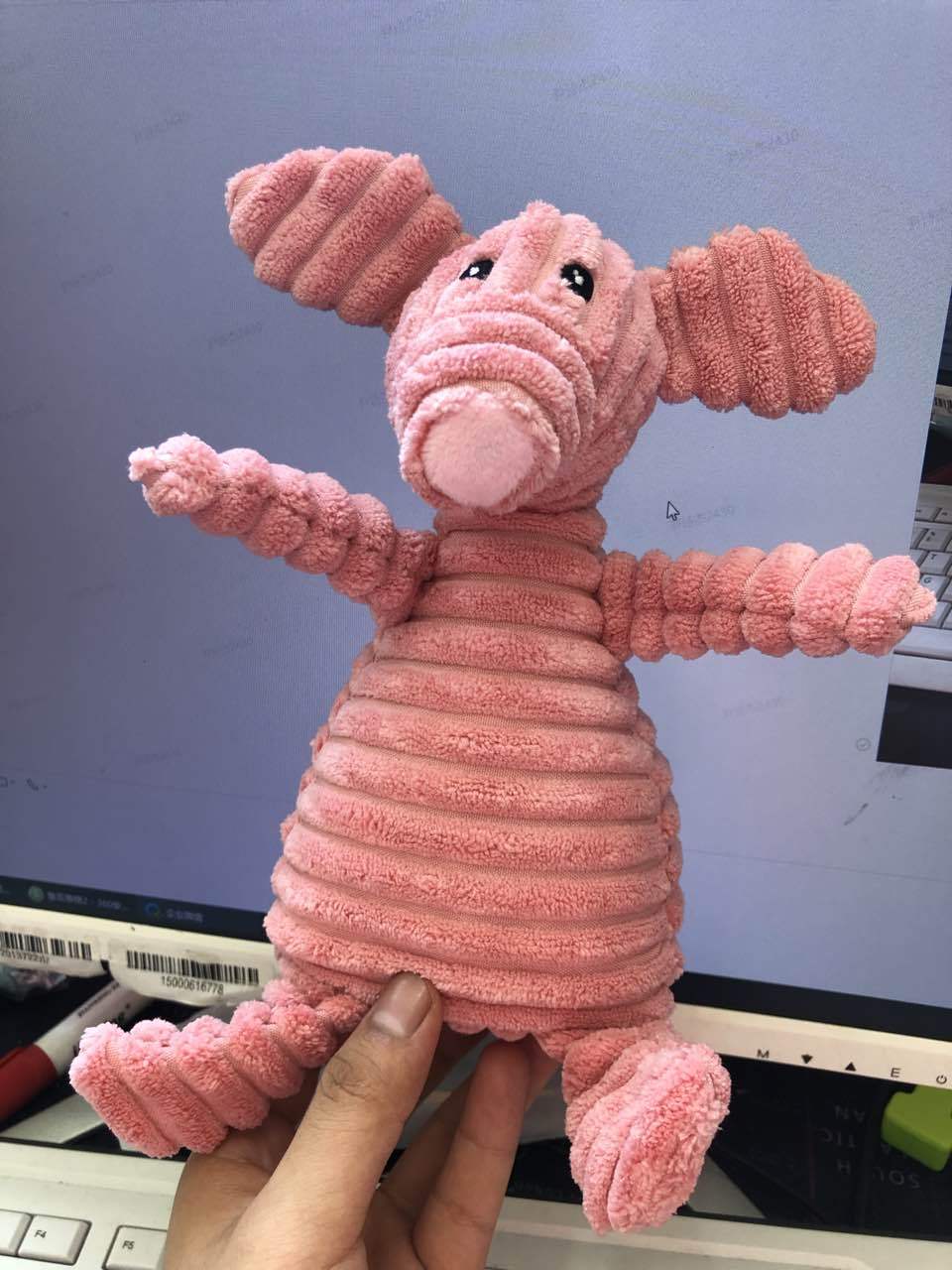 HKM-451155 Animal Plush Toy for Dogs with Molar Teeth Cleaning Function and Squeaker Sound