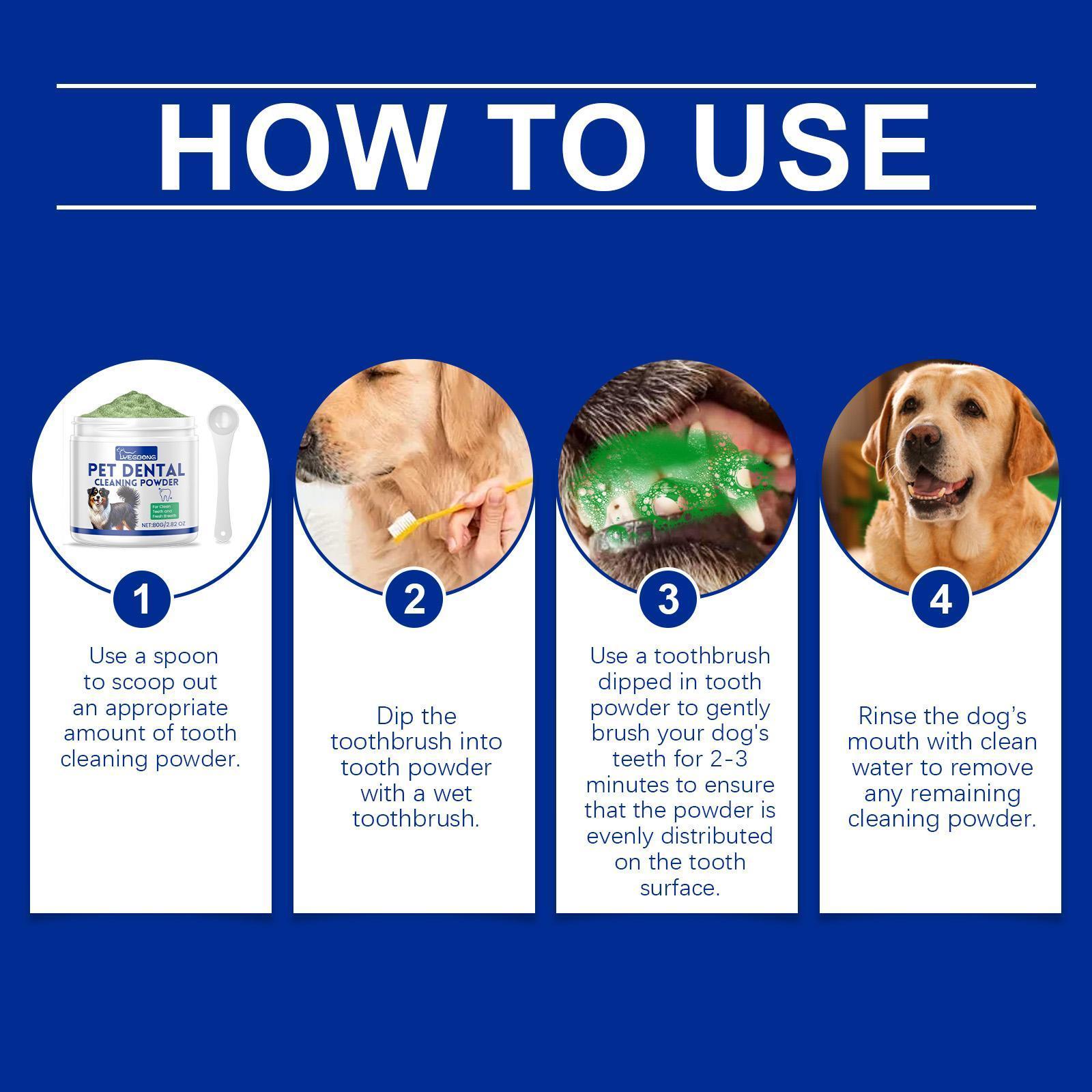 HKM-252947 Dog Tooth Cleaning Powder for Tartar Removal and Breath Freshening
