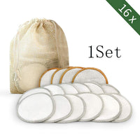 HKM-655571 Bamboo Cotton Remover Pads - Double Velvet, 8cm Regular Size