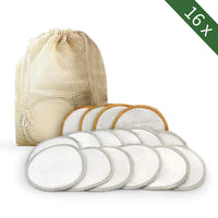 HKM-655571 Bamboo Cotton Remover Pads - Double Velvet, 8cm Regular Size