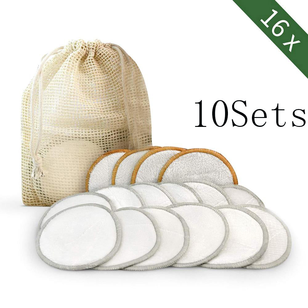 HKM-655571 Bamboo Cotton Remover Pads - Double Velvet, 8cm Regular Size