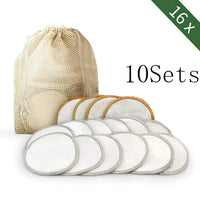 HKM-655571 Bamboo Cotton Remover Pads - Double Velvet, 8cm Regular Size