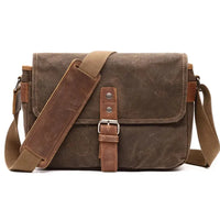 HKM-843731 Waterproof Oil Wax Canvas DSLR Camera Bag - Retro Style Microsingle Shoulder Bag