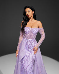 HKM-331475 Elegant Purple Evening Dress for Women - Style EZ25015