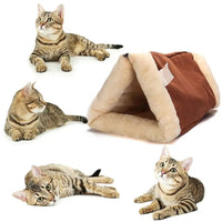 HKM-846995 Foldable Pet Bed and Tunnel for Cats and Dogs – Warm Fleece Blanket with Thermo-Reflective Material for Indoor or Outdoor Use