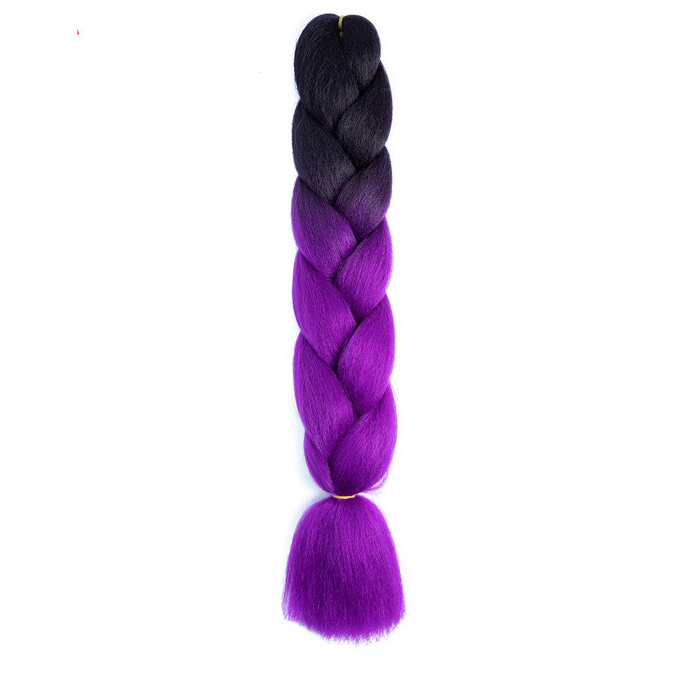 HKM-953107 Twisted Braid Hair Rope in Rose Red, Wine Red, Deep Purple, Light Purple, Light Brown, and Off-White Colors