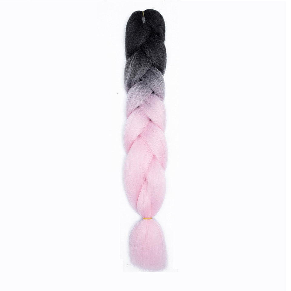 HKM-953107 Twisted Braid Hair Rope in Rose Red, Wine Red, Deep Purple, Light Purple, Light Brown, and Off-White Colors