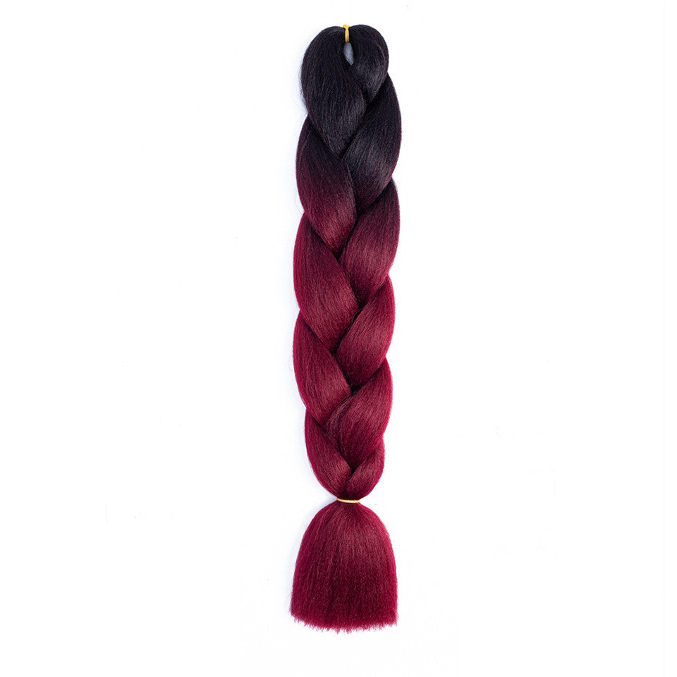 HKM-953107 Twisted Braid Hair Rope in Rose Red, Wine Red, Deep Purple, Light Purple, Light Brown, and Off-White Colors