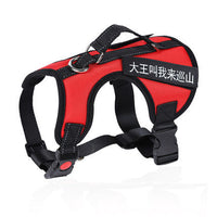 HKM-549971 Red Dog Chest Harness Vest with Traction Rope - Nylon, Available in Various Sizes (XS to XL)