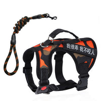 HKM-549971 Red Dog Chest Harness Vest with Traction Rope - Nylon, Available in Various Sizes (XS to XL)