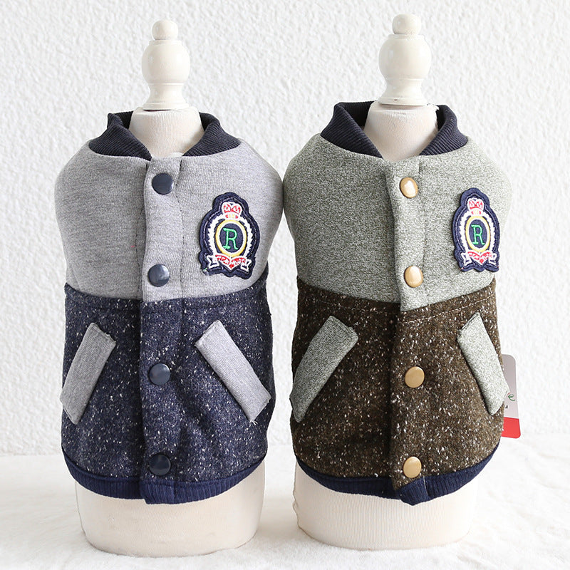 HKM-509651 Stylish Two-Legged Baseball coat for Dogs - Sizes XS to XL Available
