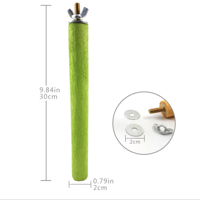 HKM-382163 Colorful Grinding Claw Stick for Small and Medium Birds, Natural Quartz Sand Material