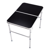 HKM-106195 3ft Black Outdoor Folding Table - Aluminum Alloy, Rectangular Design, 50kg Weight Capacity