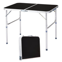 HKM-106195 3ft Black Outdoor Folding Table - Aluminum Alloy, Rectangular Design, 50kg Weight Capacity