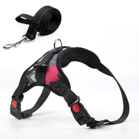 HKM-712659 Camouflage Dog Harness with Leash - Adjustable Polyester Chest Strap for Sizes S to XL