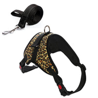HKM-712659 Camouflage Dog Harness with Leash - Adjustable Polyester Chest Strap for Sizes S to XL