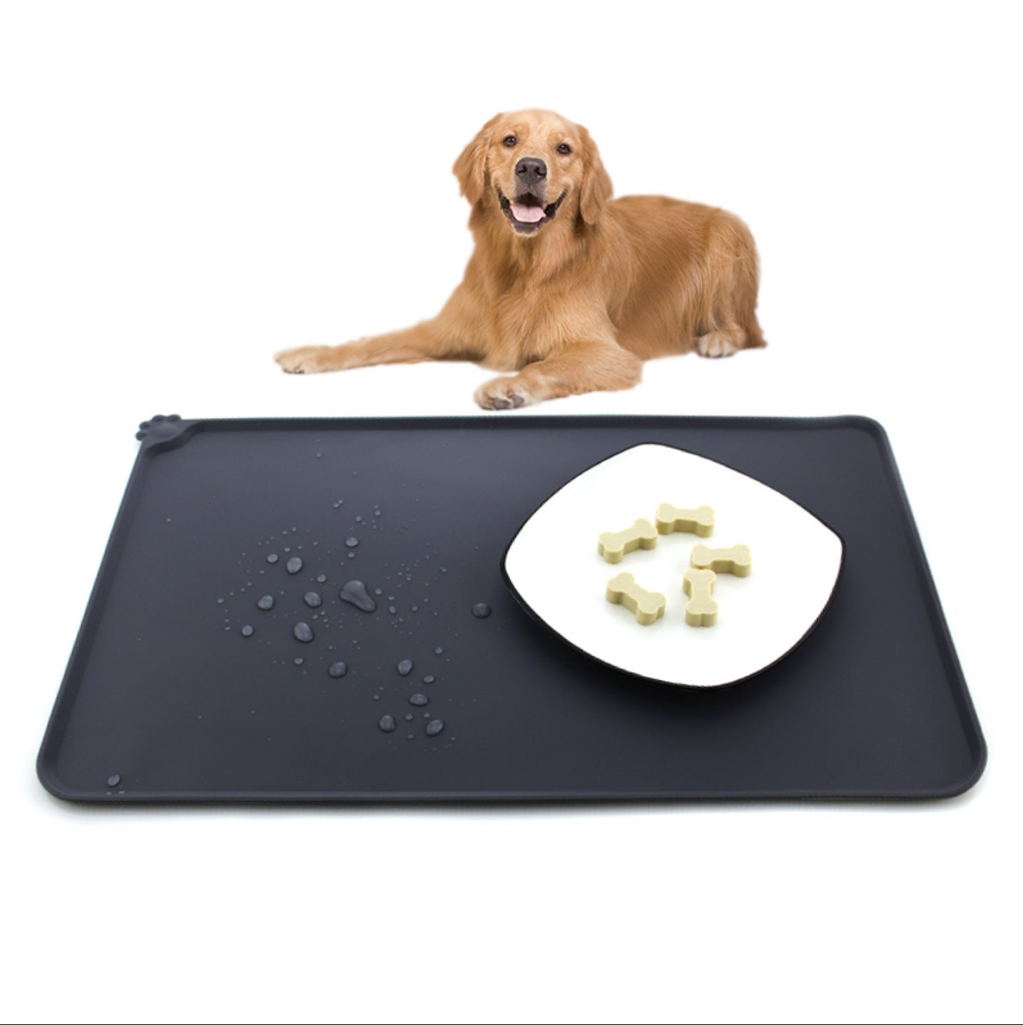 JMT-700042 Waterproof Silicone Pet Food Mat for Dogs and Cats - Non-Slip, Easy to Clean, Large Surface Area