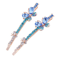 HKM-246867 Korean-style Bowknot Hairpin with Amethyst Crystal Accents