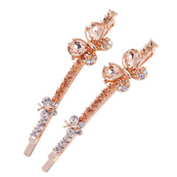 HKM-246867 Korean-style Bowknot Hairpin with Amethyst Crystal Accents