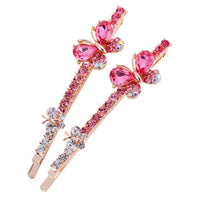 HKM-246867 Korean-style Bowknot Hairpin with Amethyst Crystal Accents