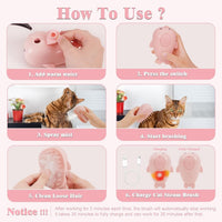 HKM-446547 3-in-1 Rechargeable Steamy Pet Brush for Cats and Dogs - Self-Cleaning Grooming Tool with Massage Function and Pet Hair Removal