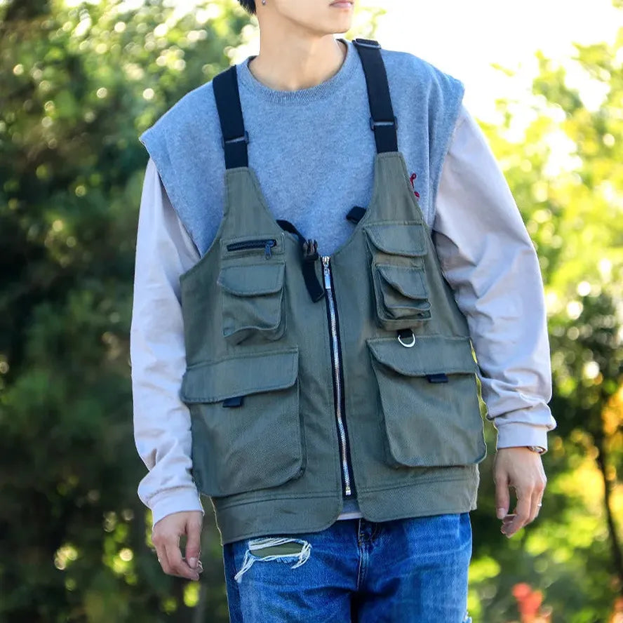 KTX-684499 Multifunctional Outdoor Apron Vest for Camping, Fishing, Gardening, and More