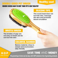 HKM-166995 Dual-Sided Short Hair Dog Grooming Brush for Detangling and Shedding Control