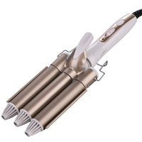 HKM-093139 Three-Tube Tourmaline Ceramic Curling Iron for Wet and Dry Hair, 16MM-20MM Diameter