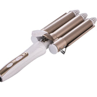 HKM-093139 Three-Tube Tourmaline Ceramic Curling Iron for Wet and Dry Hair, 16MM-20MM Diameter