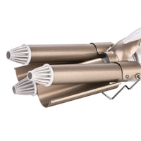 HKM-093139 Three-Tube Tourmaline Ceramic Curling Iron for Wet and Dry Hair, 16MM-20MM Diameter