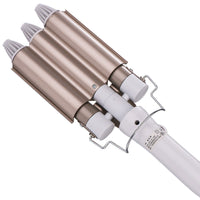 HKM-093139 Three-Tube Tourmaline Ceramic Curling Iron for Wet and Dry Hair, 16MM-20MM Diameter