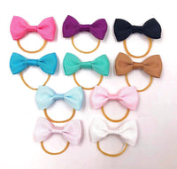 HKM-492051 Polka Dot and Solid Color Bowknot Hair Tie with Rubber Band for Dogs - 20 Color Options