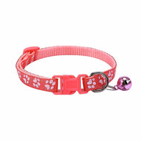 HKM-038867 Stylish Dog Footprint Applique Bell Collar in Various Colors