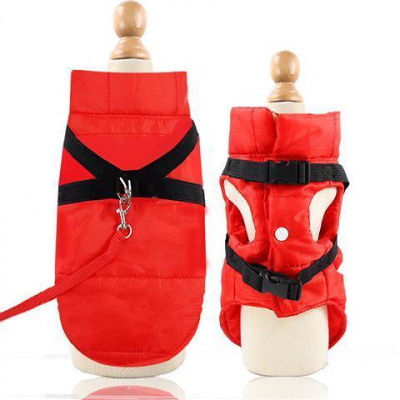JMT-701514 Waterproof Cold Burst Wash Dog Vest Coat in Red or Black - Sizes XS to 2XL