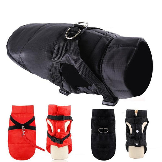 JMT-701514 Waterproof Cold Burst Wash Dog Vest Coat in Red or Black - Sizes XS to 2XL