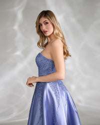 HKM-941715 Elegant Women's Evening Gown in Blue, Model EZ25140