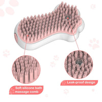 HKM-100307 Soft Silicone Pet Grooming Brush with Shampoo Dispenser for Dogs and Cats