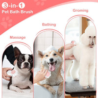 HKM-100307 Soft Silicone Pet Grooming Brush with Shampoo Dispenser for Dogs and Cats