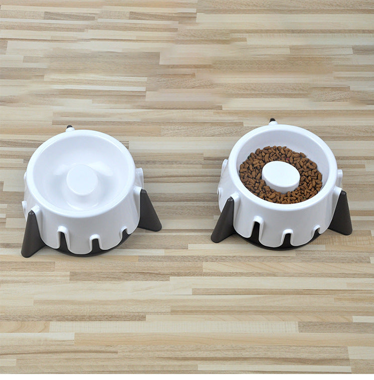 HKM-849619 Adjustable Wet and Dry Pet Bowl - 8x9x13CM Plastic Feeding Dish for All Pets