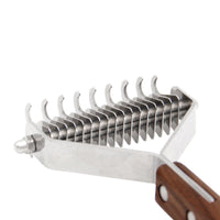 HKM-147731 Beech and Walnut Wooden Dog Comb - Multiple Sizes Available