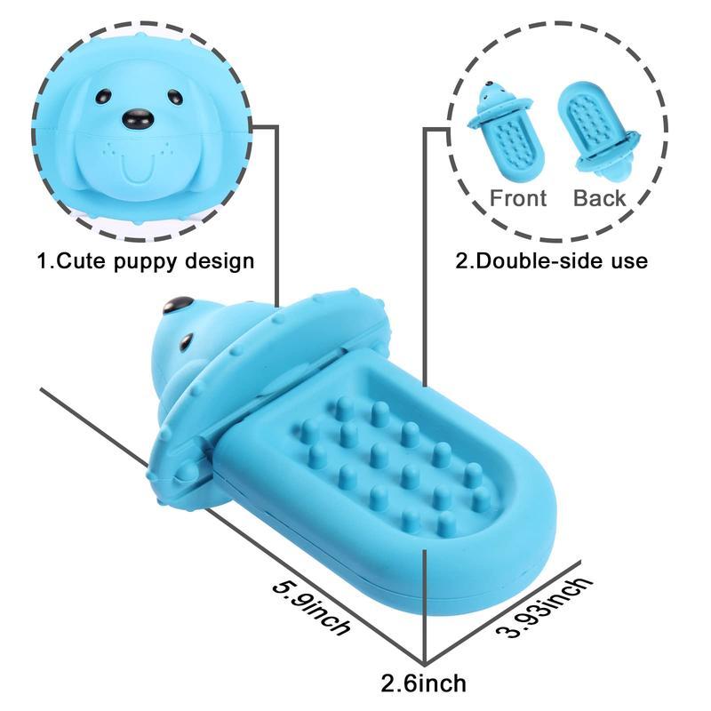 HKM-264275 Soft Rubber Dog Toy and Peanut Butter Slow Feeder Pad for Crate Training and Anxiety Relief