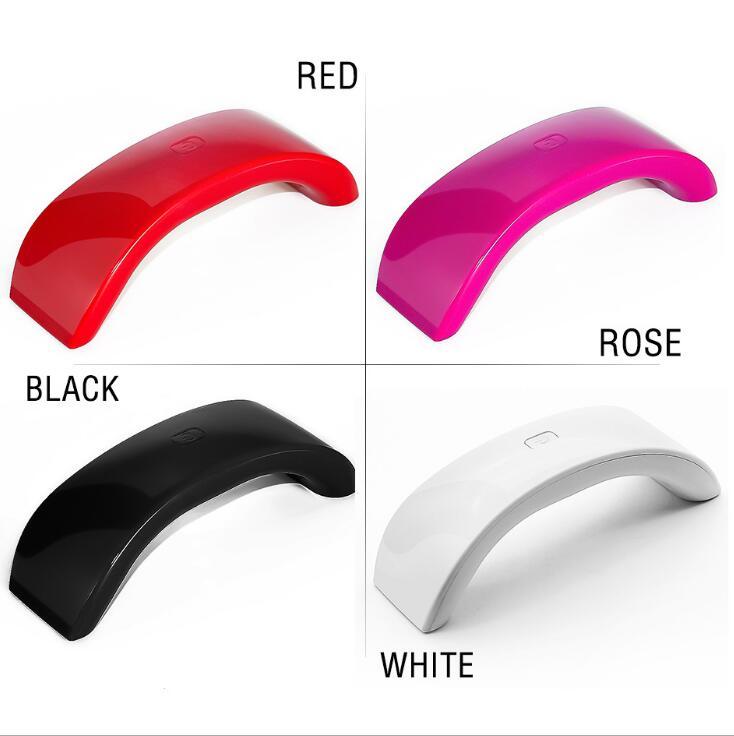 HKM-516819 USB LED Nail Art Lamp with Rainbow Light, 9W Compact UV Gel Curing Device for Manicure and Pedicure