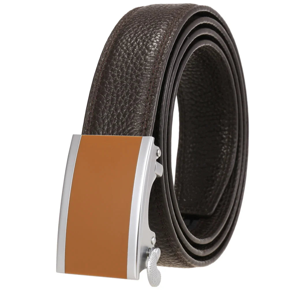 HKM-036883 Men's Genuine Leather 3.0CM First Layer Belt - Durable Fashion Accessory