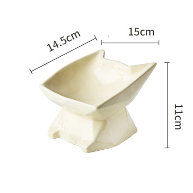 HKM-782931 Creative Cat-Shaped Ceramic Bowl in Multiple Colors for Pet Feeding