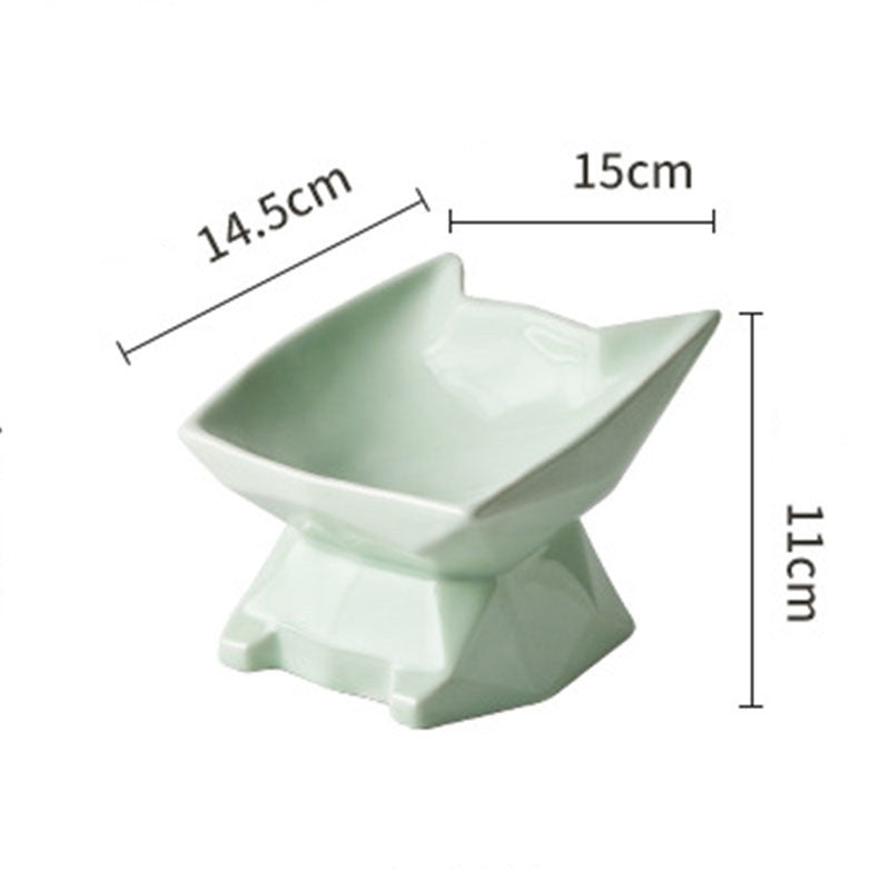HKM-782931 Creative Cat-Shaped Ceramic Bowl in Multiple Colors for Pet Feeding