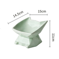 HKM-782931 Creative Cat-Shaped Ceramic Bowl in Multiple Colors for Pet Feeding