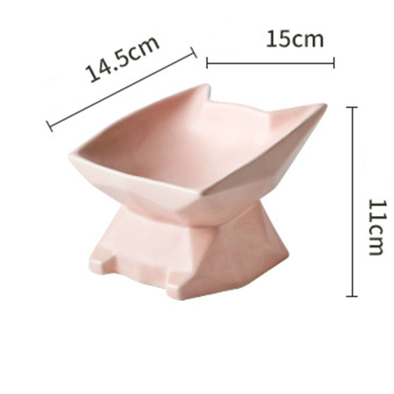 HKM-782931 Creative Cat-Shaped Ceramic Bowl in Multiple Colors for Pet Feeding