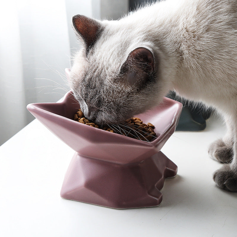 HKM-782931 Creative Cat-Shaped Ceramic Bowl in Multiple Colors for Pet Feeding